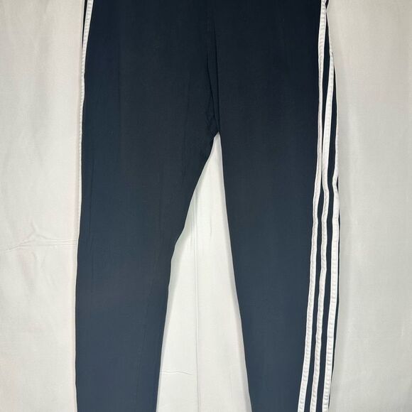 Adidas Women’s Black Track Sweatpants with White Stripes Tapered legs Size M - Picture 1 of 6